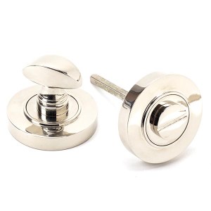 FROM THE ANVILĀ® Polished Nickel Round Thumbturn Set (Plain)