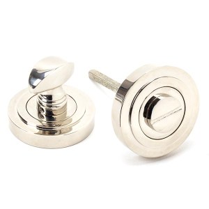 FROM THE ANVILĀ® Polished Nickel Round Thumbturn Set (Art Deco)