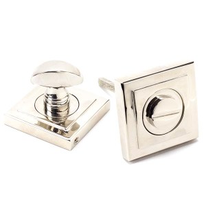 FROM THE ANVILĀ® Polished Nickel Round Thumbturn Set (Square)