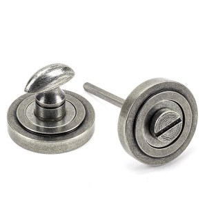 FROM THE ANVILĀ® Pewter Round Thumbturn Set (Art Deco)