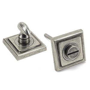FROM THE ANVILĀ® Pewter Round Thumbturn Set (Square)