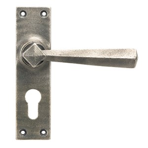 FROM THE ANVILĀ® Antique Pewter Straight Lever Euro Lock Set