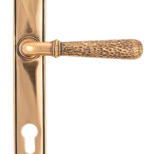 FROM THE ANVILĀ® Polished Bronze Hammered Newbury Slimline Espag. Lock Set