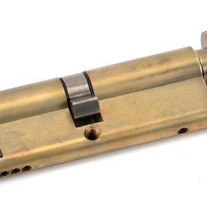 FROM THE ANVILĀ® Aged Brass 45/45 5pin Euro Cylinder/Thumbturn