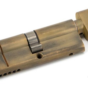 FROM THE ANVILĀ® Aged Brass 40/40 5pin Euro Cylinder/Thumbturn KA