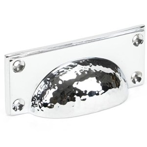 FROM THE ANVILĀ® Polished Chrome Hammered Art Deco Drawer Pull