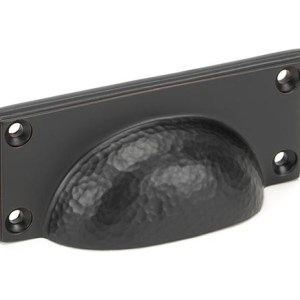 FROM THE ANVILĀ® Aged Bronze Hammered Art Deco Drawer Pull