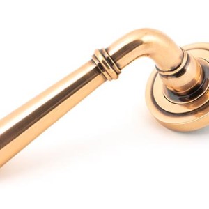 FROM THE ANVILĀ® Polished Bronze Newbury Lever on Rose Set (Art Deco)