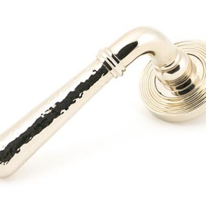 FROM THE ANVILĀ® Polished Nickel Hammered Newbury Lever on Rose Set (Beehive)