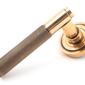 FROM THE ANVILĀ® Polished Bronze Brompton Lever on Rose Set (Art Deco)