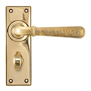 FROM THE ANVIL® Aged Brass Hammered Newbury Lever Bathroom Set