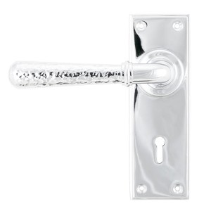 FROM THE ANVIL® Polished Chrome Hammered Newbury Lever Lock Set