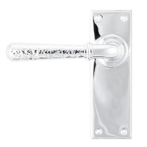 FROM THE ANVIL® Polished Chrome Hammered Newbury Lever Latch Set