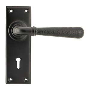 FROM THE ANVIL® Aged Bronze Hammered Newbury Lever Lock Set