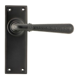 FROM THE ANVIL® Aged Bronze Hammered Newbury Lever Latch Set
