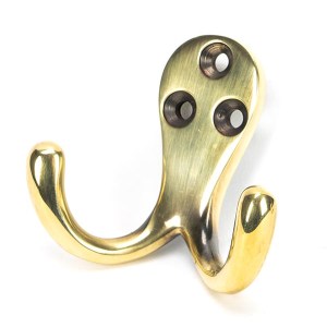 FROM THE ANVIL® Aged Brass Celtic Double Robe Hook