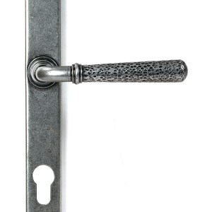 FROM THE ANVILĀ® Pewter Hammered Newbury Slimline Espag. Lock Set
