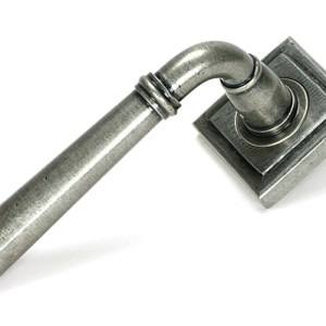 FROM THE ANVILĀ® Pewter Newbury Lever on Rose Set (Square)