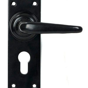 FROM THE ANVIL® Black Oak Lever Euro Lock Set
