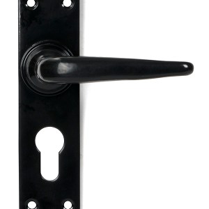 FROM THE ANVIL® Black Smooth Lever Euro Lock Set