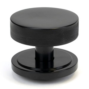 FROM THE ANVIL® Black Brompton Centre Door Knob (Art Deco)