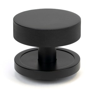 FROM THE ANVIL® Matt Black Brompton Centre Door Knob (Plain)