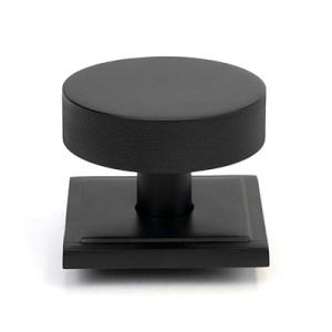 FROM THE ANVIL® Matt Black Brompton Centre Door Knob (Square)