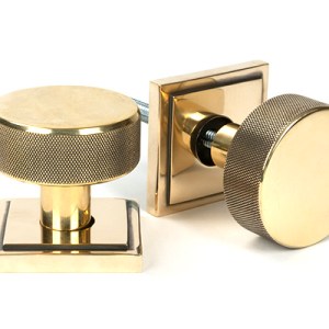 FROM THE ANVIL® Aged Brass Brompton Mortice/Rim Knob Set (Square)