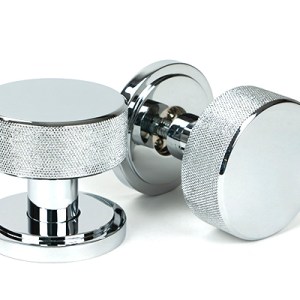 FROM THE ANVILĀ® Polished Chrome Brompton Mortice/Rim Knob Set (Art Deco)