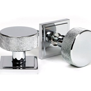 FROM THE ANVILĀ® Polished Chrome Brompton Mortice/Rim Knob Set (Square)