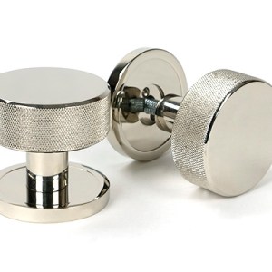 FROM THE ANVILĀ® Polished Nickel Brompton Mortice/Rim Knob Set (Plain)