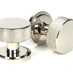 FROM THE ANVILĀ® Polished Nickel Brompton Mortice/Rim Knob Set (Art Deco)