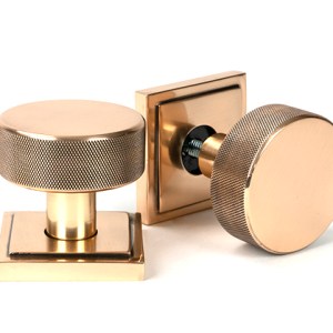 FROM THE ANVILĀ® Polished Bronze Brompton Mortice/Rim Knob Set (Square)