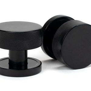 FROM THE ANVILĀ® Black Brompton Mortice/Rim Knob Set (Plain)