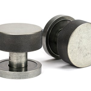 FROM THE ANVILĀ® Pewter Brompton Mortice/Rim Knob Set (Plain)