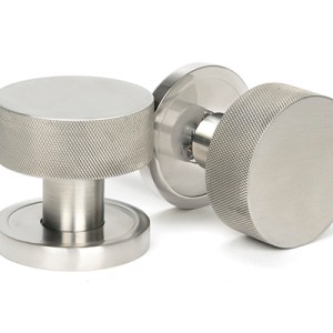 FROM THE ANVILĀ® Satin Marine SS (316) Brompton Mortice/Rim Knob Set (Plain)