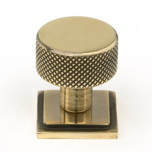 FROM THE ANVILĀ® Aged Brass Brompton Cabinet Knob - 25mm (Square)