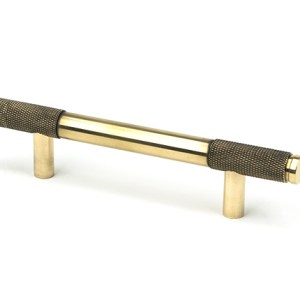 FROM THE ANVILĀ® Aged Brass Half Brompton Pull Handle - Small