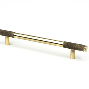FROM THE ANVILĀ® Aged Brass Half Brompton Pull Handle - Medium