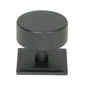 FROM THE ANVILĀ® Matt Black Brompton Cabinet Knob - 38mm (Square)