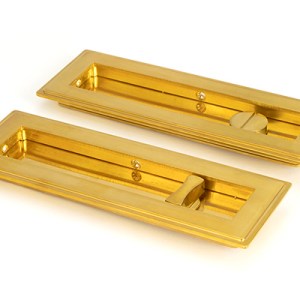 FROM THE ANVILĀ® Polished Brass 175mm Art Deco Rectangular Pull - Privacy Set