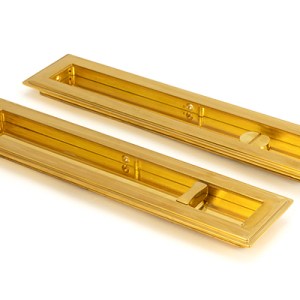 FROM THE ANVILĀ® Polished Brass 250mm Art Deco Rectangular Pull - Privacy Set