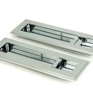 FROM THE ANVILĀ® Polished Chrome 175mm Art Deco Rectangular Pull -Privacy Set