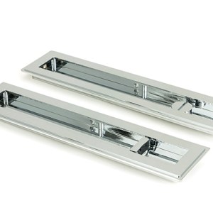 FROM THE ANVILĀ® Polished Chrome 250mm Art Deco Rectangular Pull -Privacy Set