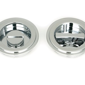 FROM THE ANVILĀ® Polished Chrome 60mm Art Deco Round Pull - Privacy Set