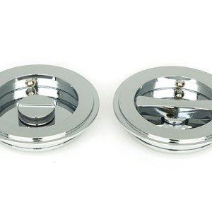 FROM THE ANVILĀ® Polished Chrome 75mm Art Deco Round Pull - Privacy Set