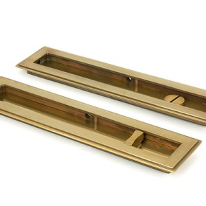 FROM THE ANVILĀ® Aged Brass 250mm Art Deco Rectangular Pull - Privacy Set