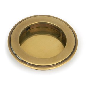 FROM THE ANVILĀ® Aged Brass 75mm Art Deco Round Pull