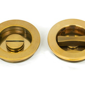 FROM THE ANVILĀ® Aged Brass 60mm Plain Round Pull - Privacy Set