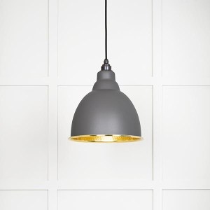 FROM THE ANVILĀ® Hammered Brass Brindley Pendant in Bluff
